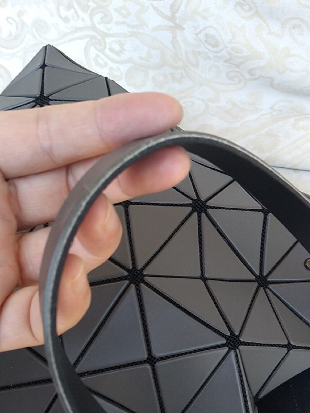 Issey Miyake Geometric Tote in Matte Gray - Picture 9 of 15